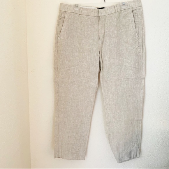 BANANA REPUBLIC 100% LINEN ANKLE PANTS - Picture 2 of 6
